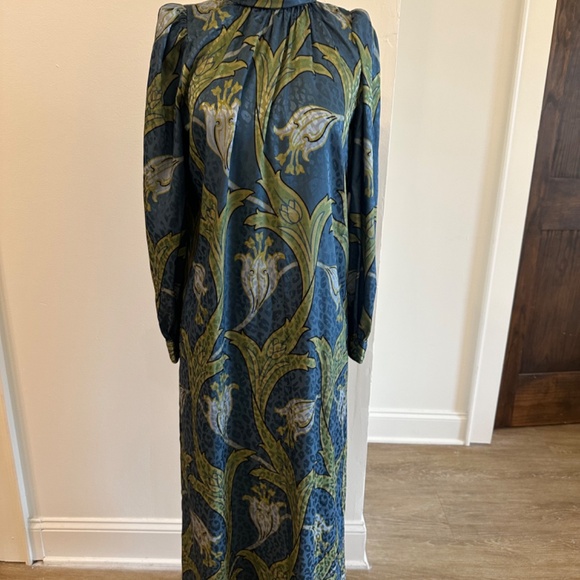 Tuckernuck, green deco floral faven dress, XS - Picture 2 of 3